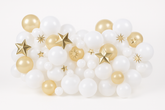 Elegant White and Gold Star Balloon Decor Kit